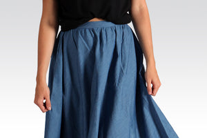 Chambray Midi Skirt
